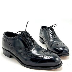 Florsheim black leather mens wing tip dress shoes size 9.5 D